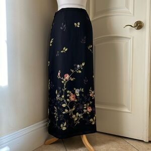NWOT First Issue floral maxi skirt with lining
